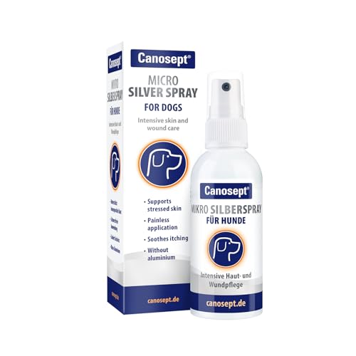Canosept Micro prata spray para cães 75 ml - spray de prata cão contra comichão cão - spray feridas cão - indolor para o cão - sem alumínio e prata coloidal - hidratante