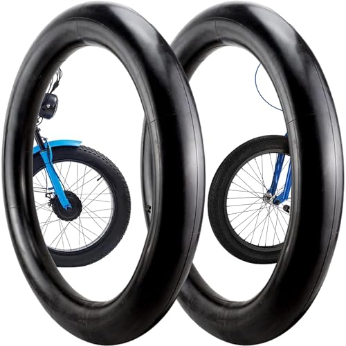 XFLYP Pacote de 2 câmaras de bicicleta, 20 x 4,0 AV32 mm Valve câmaras de ar para Fat Bike bicicleta de montanha elétrica, para roda grossa de 20 polegadas