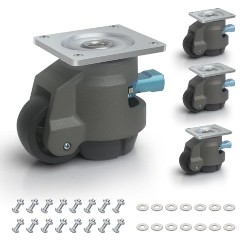 BAOLIHUI 4 rodas para cargas pesadas até 1000 kg rodas para móveis 50 mm rodas niveladoras roda pivotantes ajustável rodas de transporte banco de trabalho com design de pega melhorado