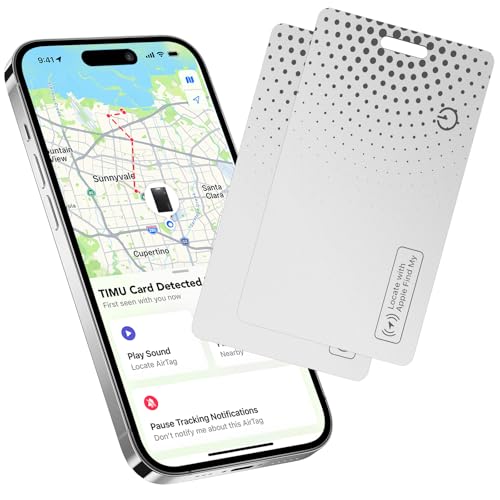 TIMU 2 Pack branco Smart Tag Card, Bluetooth Tracker compatível com App pesquisar Apple (apenas iOS)