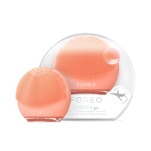 FOREO LUNA 4 go escova de limpeza facial e massajador facial - melhora a absorção dos produtos de cuidados faciais - cuidado facial simples - para todos os tipos de pele - Peach Perfect