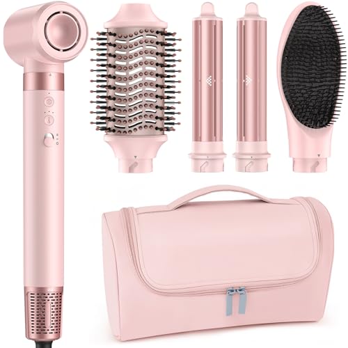 MESCOMB 5 em 1 Ion Hair Styler, secador de cabelo, para todos os tipos de cabelo, ideal para casa e em viagem, inclui bolsa de viagem