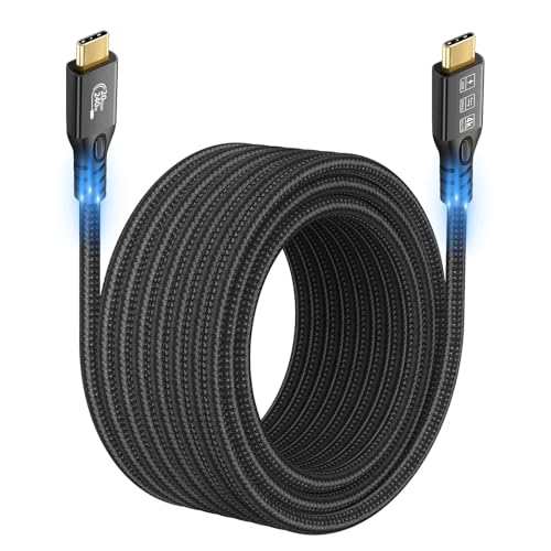 CHENLENIC Cabo USB C de 3,2 geração 2 x 20 Gbps, tipo C 4K @60Hz UHD vídeo 5A/240 W PD3.1 Fast Charge Cord with E-Marker compatível com Thunderbolt 3/4 MacBook Pixel Dell Monitor, etc. (3 Meses