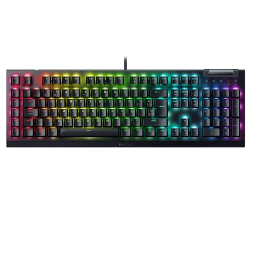 Razer BlackWidow V4 X, teclado gaming com Razer Chroma RGB (interruptores mecânicos amarelos, 6 teclas macro dedicadas de ABS de dupla injeção) ES-Layout, preto