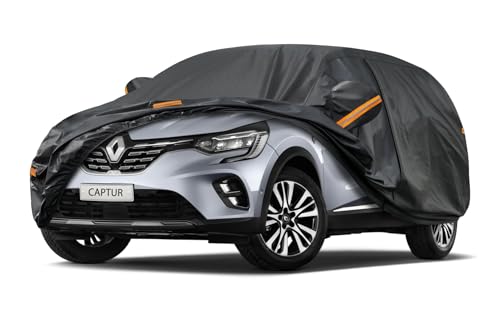Kayme Capa de carro exterior, compatível com Renault Captur (2013-2025), capa para carro impermeável, respirável, anti-UV, anti-poeira, de 7 camadas, cobertura de carro com fecho de correr e forro de