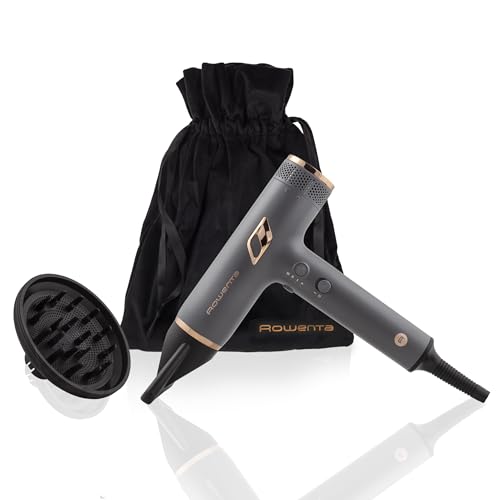 Rowenta Nano - Secador profissional compacto, leve, fluxo de ar de 266 km/h motor de alta velocidade, tecnologia Ionic controlo, secagem rápida e brilho intenso, 2100 W, HY8120