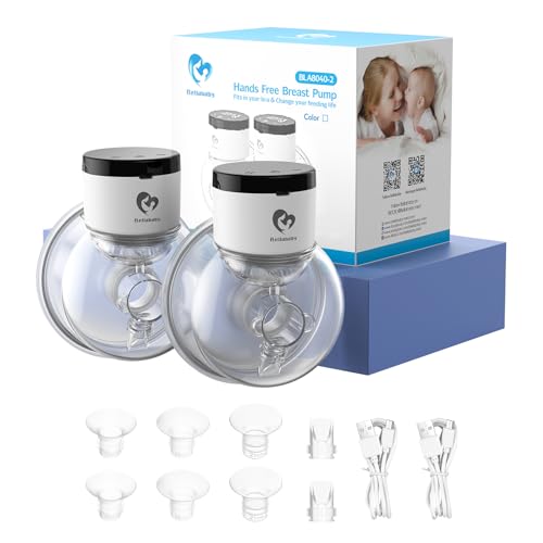 Bellababy Lanches elétrico mãos livres portátil, extrator de leite, ecrã LCD, 4 modo e 9 níveis, flanges de 24 mm, inserção de 17,19 e 21 mm, 2 peças