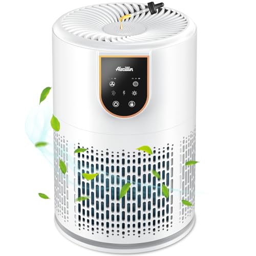 Aircillin Purificador de ar com filtro HEPA, Air Purifier cobre até 798Sq Ft, elimina 99,97% de alergia pólen odor e concha de animal de estimação, fumo, temporizador, 25dB