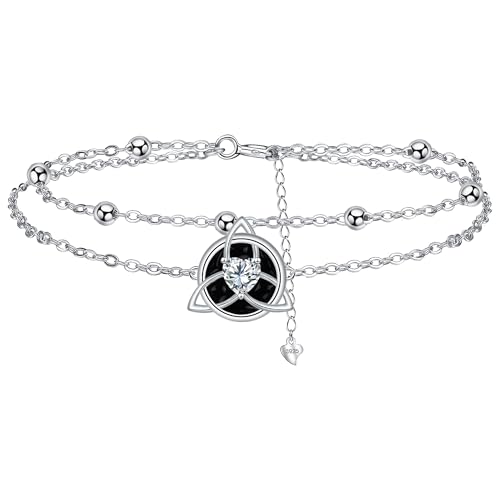 Yinsen Pulseiras para mulher prata de lei 925 para mulher com 3A zircónia cúbica pulseira, ajustável 17 4 cm pulseiras, presentes para mulheres