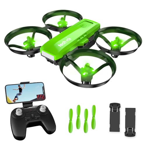 EYLM Mini drone com câmara HD 1080P, RC Quadcopter com App WiFi FPV 3D Flips, modo sem cabeça, estabilização de altura, 3 velocidades presentes para iniciantes e crianças, 2 baterias