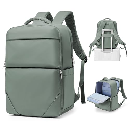 bergsalz Mochila mala viagem cabine avião 40 x 20 x 25 mochila bagagem de mão mulher mochila viagem cabine avião 45 x 36 x 20 homem mochila portátil 15,6, Verde