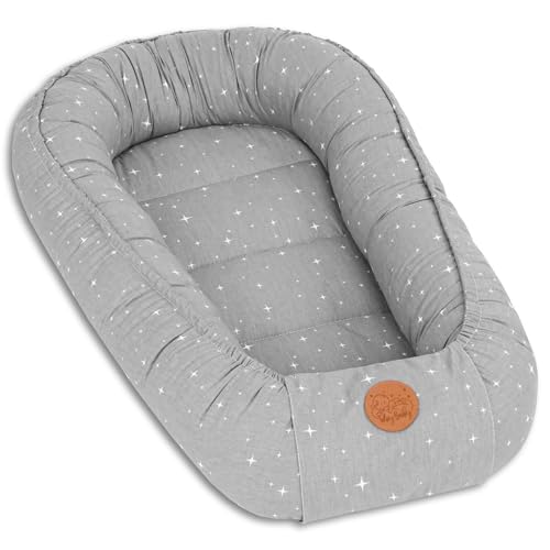 Ninho bebé recém-nascido 90 x 50 cm - casulo de colecho redutor berço algodão cuco ideal para gôndola moisés e viagem perfeita para meninos e meninas galáxia