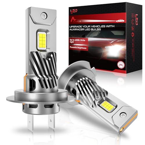 AUXIRACER Lâmpada H7 LED Canbus 30000 LM, 500% luminosidade 6500 K branca Xenon lâmpadas LED H7 de faróis Plug & Play sem polarizidade 1:1 tamanho (2 peças)
