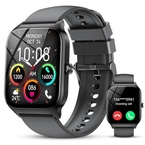 CASCHO Relógio inteligente homem mulher, 1,85" HD Smartwatch com chamadas, Whatsapp notificações, Smart Watch com podómetro/pulsómetro/SpO2/monitor de sono, 115 modos de desporto, IP68 impermeável