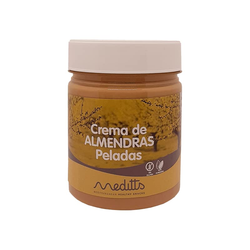 Meditts - Creme de amêndoas descascadas 750 g | 100 % manteiga de amêndoas natural | sem açúcar adicionado, adequada para dieta Keto, vegana e vegetariana, sem conservantes, rico em proteínas e fibra