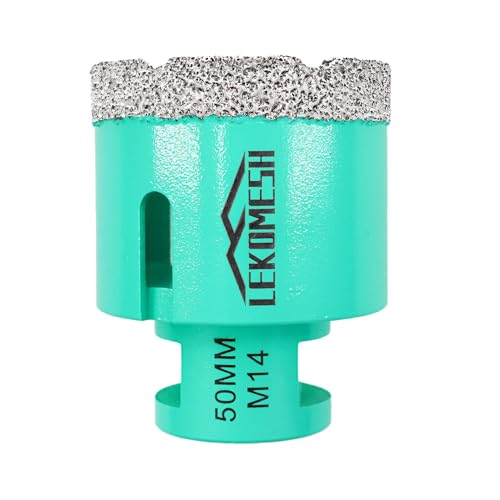 Broca de diamante 50 mm x M14 - serra de coroa para cerâmica mármore granito pedra quartzo soldada a vácuo broca de diamante, moedor angular LEKOMESH