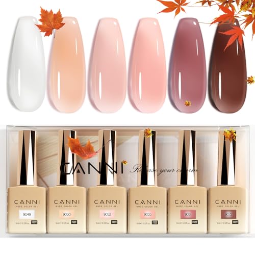 CANNI Vernizes semipermanentes de unhas em gel 6 nude thie rosa violeta castanho UV gel gel Nail Polish esmalte unhas dos namorados kit unhas semipermanentes conjunto de unhas semipermanentes