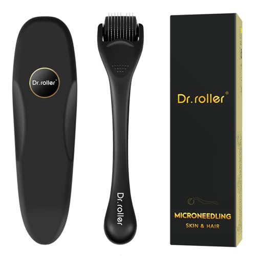 Dr.roller Dermaroller Cabelo, Dermaroller 0,5 mm, Derma Roller para o crescimento anti-idade da barba e do cabelo, Microneedling Dermaroller para o couro cabeludo facial