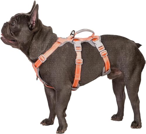 Huntboo Arnês para cães à prova de fugas, arnês para artistas de escape, arnês totalmente refletor com alça acolchoada, respirável, colete ajustável para cães pequenos que passeam
