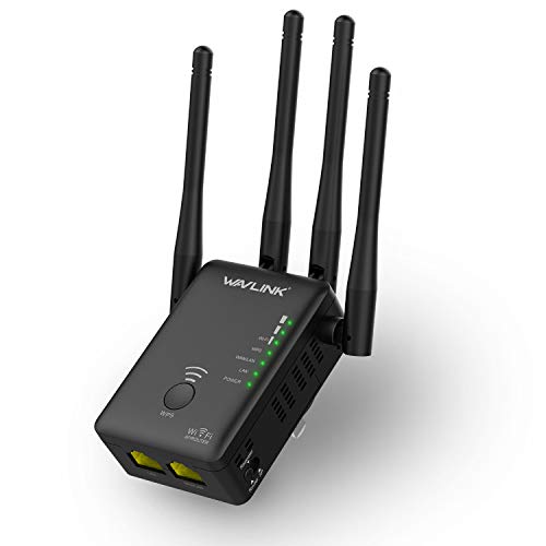 WAVLINK Repetidor/amplificador WiFi com função de roteador, AC 1200 Extensor WiFi com 2 portas Ethernet e WPS, Repeater/Wireless Access Point Mode, compatível com qualquer roteador