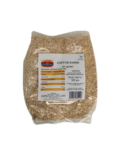 Guillermo | Flocos de aveia sem glúten - 500 g. | Perfeito para celíacos | rico em antioxidantes | Ajuda a reduzir o colesterol | Ajuda a perder peso