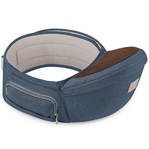 GAGAKU Porta-bebé banco de cintura para bebé 0-36 meses recém-nascido - azul cowboy