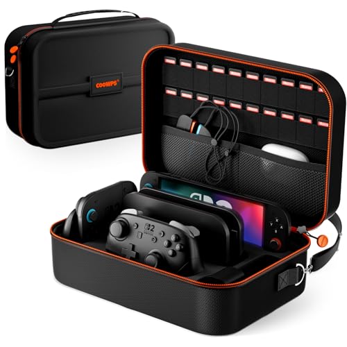 ZOZOVR Switch 2 Funda para Nintendo Switch 2 (2025), Estuche rígida portátil con protección Total para Viajes, 20 Ranuras para Juegos , Bolsa Grande Antipolvo para Switch 2 Accesorios , Negro