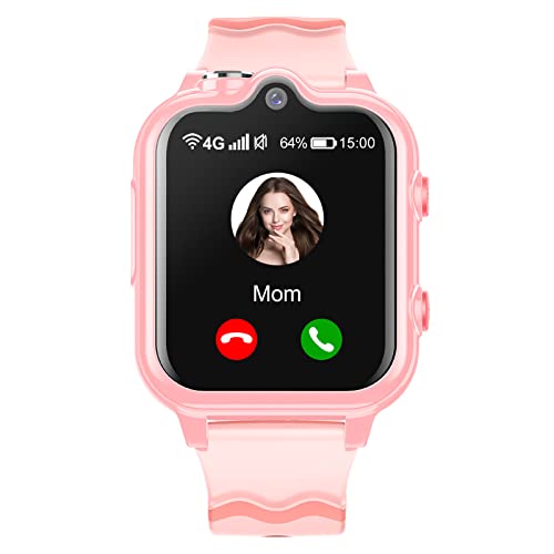 Relógio inteligente criança GPS e chamadas menina Smartwatch 4G WiFi vídeo chamada SOS 2 câmaras à prova d'água SMS despertador cronómetro modo classe rejeição chamada desconhecida música vídeo