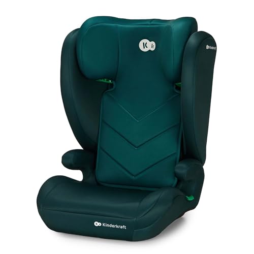 Kinderkraft I-SPARK Cadeira de carro, i-Size, para bebé, grupo 2/3 100-150 cm, de 3,5 a 12 anos, de 15 a 36 kg, leve (4,5 kg), cinto de segurança de 3 pontos, proteção lateral, verde