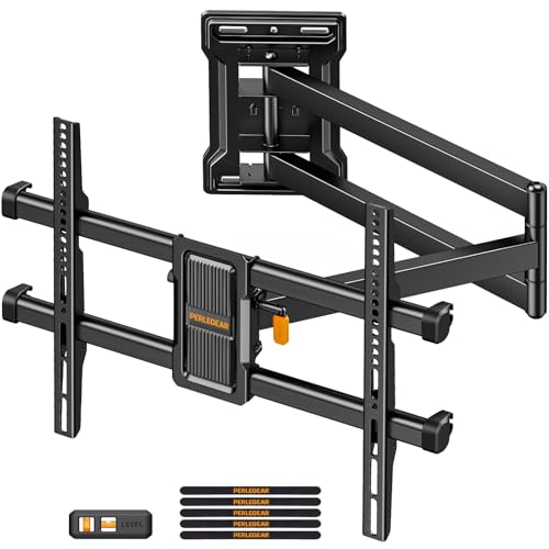 Perlegear Suporte de parede de TV com braço comprido de 700 mm para televisores de 32 polegadas - 65 pol, suporte de parede TV com ajuste de inclinação dupla e gestão de cabos, até 60 kg, VESA máximo