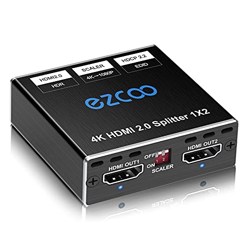 HDMI Splitter 1 em 2 out 4K 60Hz 1080P 120Hz PS5 D-olby Vision Atmos divisor HDMI HDCP Scaler 4K 1080P EDID Switch, USB Power