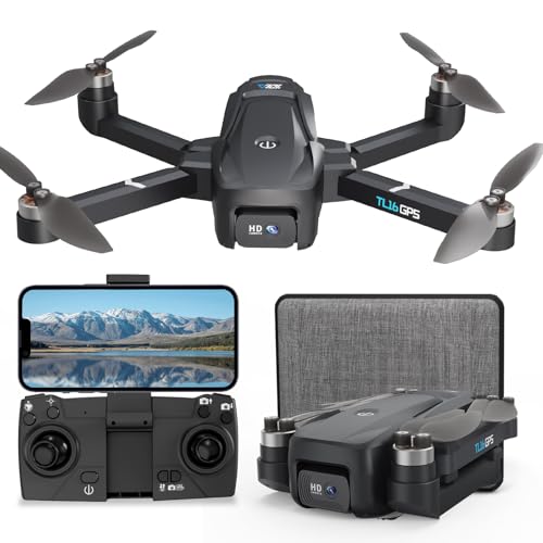 Toladrone Dron com câmara 4K drones GPS para adultos retorno automático transmissão WiFi 5G siga-me motor sem escovas, quadricóptero dobrável para iniciantes, TL16GPS
