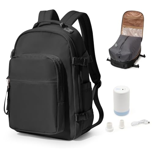 bergsalz Mochila mala viagem cabine avião 40 x 20 x 25 mochila bagagem de mão mulher mochila viagem cabine avião 45 x 36 x 20 homem mochila portátil 15,6, Preto
