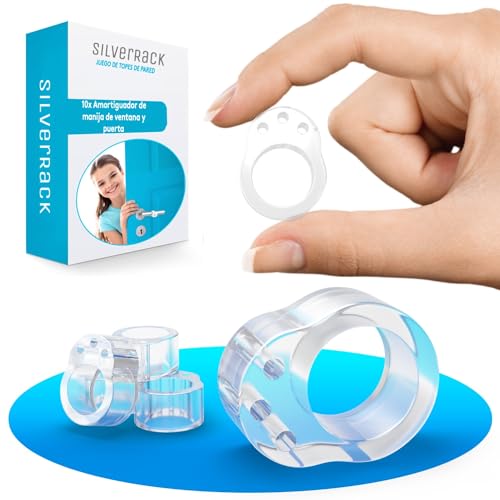SilverRack® Conjunto de 10 batentes transparentes de porta para parede e porta, proteção perfeita para porta e porta de parede como batente de porta para maçanetas de portas e janelas