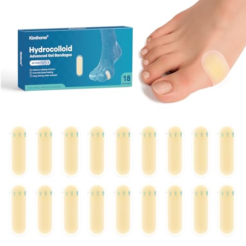 Blister hidrocoloidal para pés, 18 ligaduras de gel blíster, Blister Cushions for Heel, Toe, Blister Prevention for Travel, Water Resistant Vendages(Spot Pack)