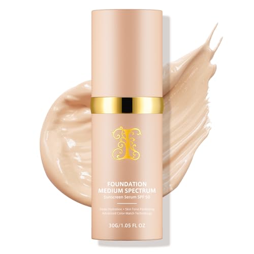 Base de maquilhagem que muda de cor Spf50 base de maquilhagem de espectro médio Flawless natural Cover hidratação duradoura para corretor anti-idade hidratante, 30 ml