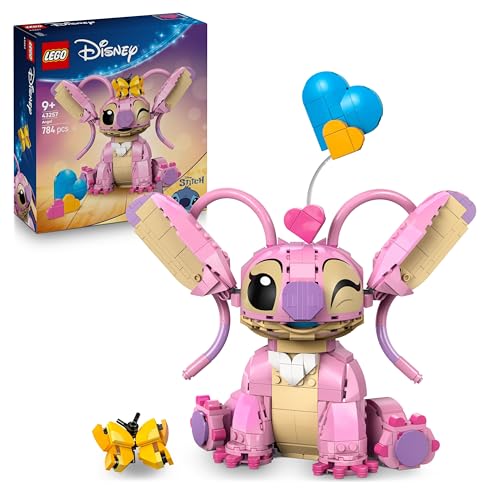 LEGO | Disney Angela - Brinquedo de construção de lilás e Stitch - figura artística de amiga de Stitch com 3 balões de coração e borboleta - presente para meninas e meninos de 9 anos e fãs adultos
