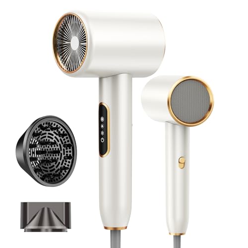 Secador de cabelo profissional iónico 2400 W, secador de cabelo iónico real, Hair Dryer 3 temperaturas 2 velocidades, secador iónico com concentrador e difusor