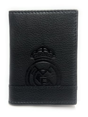 LUGUPELL Carteira oficial do Real Madrid - pele 100% legítima com proteção RFID, design exclusivo com escudo do clube. Presente para homem., multicolorido, Clássico