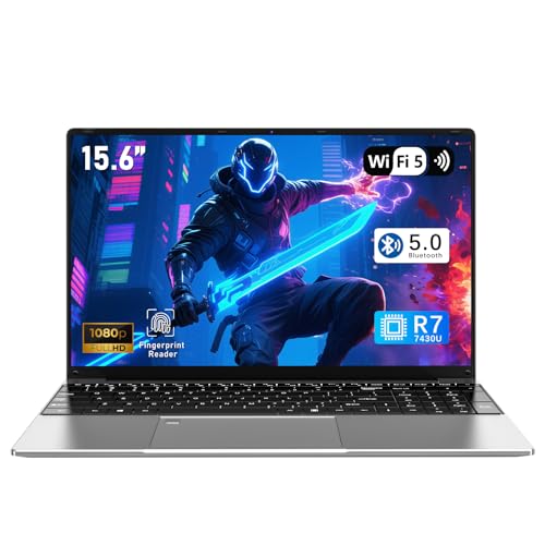 FUNYET 2025 15,6-Inch Portátil Gaming Laptop, Win11pro Notebook, processador R5-7430U, 16 RAM 1TB SSD, FHD 1920 * 1080 Computador portátil, teclado retroiluminado, BT5.0, desbloqueio por Impressão