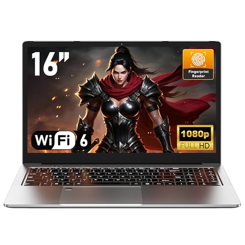 NAIKLULU 16 polegadas 2025 Gaming computador PC portátil R-7 5825U processador (2,0 a 4,5 Ghz), Gamer Laptop 32 GB RAM 1TB SSD, teclado retroiluminado, desbloqueio por impressão, webcam/tipo-C