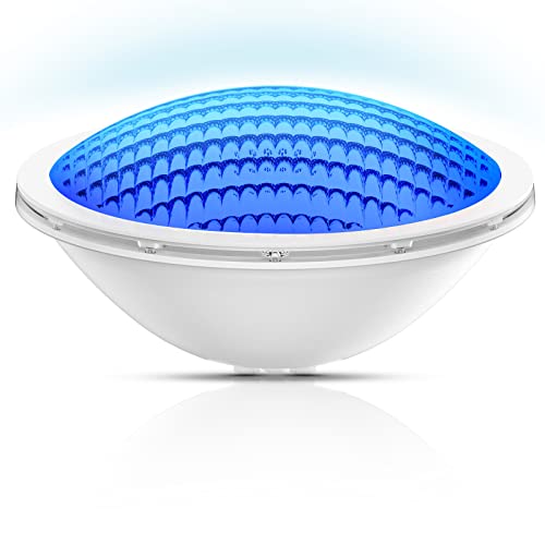 LyLmLe Piscina LED PAR56,18 W Foco LED para piscinas, iluminação candeeiro submergível, impermeável IP68, 1100 lm, ângulo de feixe de 120 °, azuis puros, 12 V DC/AC