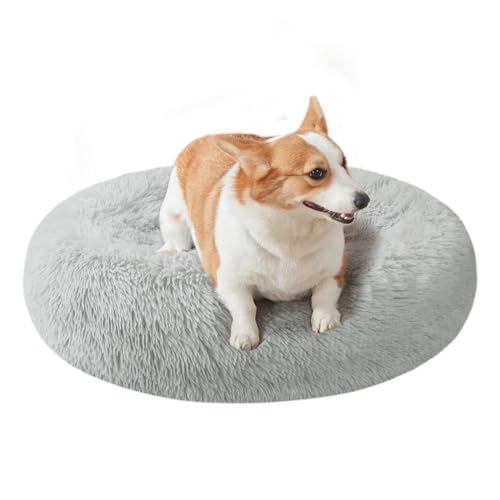 Nisrada Cama para cães pequenos, médios e grandes, cama calmante de 70 cm, lavável, redonda, aconchegante e macia para cachorros e gatinhos com parte inferior antiderrapante