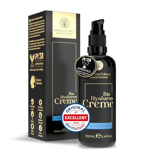Creme facial de ácido hialurónico • 100 ml • creme hidratante facial • orgânico e VEGANO • cosmético natural e sustentável • com aloé vera, creme hidratante anti-idade para homens e mulheres
