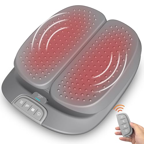 SNAILAX Massajador de pés com calor e vibração, controlo remoto, máquina de massagem elétrica nos pés com velocidade de vibração ajustável para a circulação, fascite plantar, alívio da dor