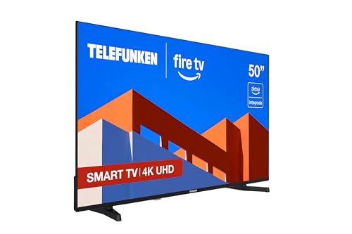 TELEFUNKEN 50FTV825, 50 polegadas 4K UHD, Smart TV Fire OS, HDR10, MEMC, compatível com Alexa, Dolby Atmos, Apple AirPlay, Bluetooth