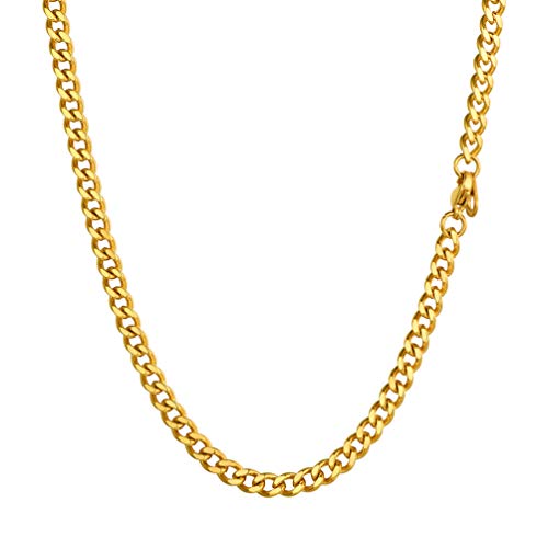 PROSTEEL Colar de corrente urbana urbana para homens mulheres, 4,8 mm / 6 mm / 10 mm / 14 mm de largura, 41 cm - 76 cm de comprimento, inclui caixa de presente