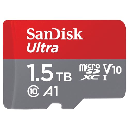 SanDisk Ultra cartão micro SDXC adaptador SD 1,5 TB (compatível com tablets e telemóveis Android, UHS-I, até 150 MB/s, vídeo Full HDD, classe A1 de desempenho, Class 10, U1)