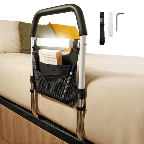 Arcanix Corrimão de cama para adulto - corrimão cama para adultos barreira de cama para adultos, pega cama ajuda para elevar-se da cama barreira de segurança cama para adultos barra cama para adultos