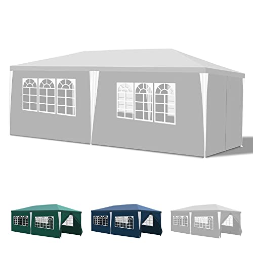 Yakimz Azul jardim resistente à água, 3 x 6 m, proteção UV, estável, resistente ao inverno, tenda para festas ao ar livre, com 6 paredes laterais e janelas, para exterior, jardim,